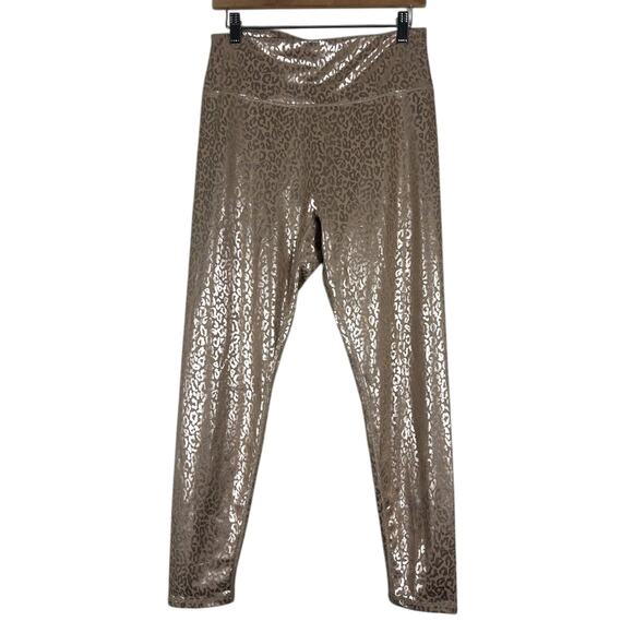 Buffbunny Rebel Leggings Womens XXL Gold Leopard Print Shiny Athleisure Gym - Picture 4 of 7